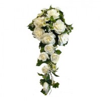 Bouquet de novia de rosas blancas