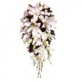 Bouquet de novia de lirios y rosas blancas